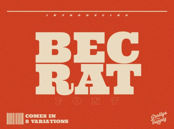 Becrat Font: Bold Slab Serif for Branding