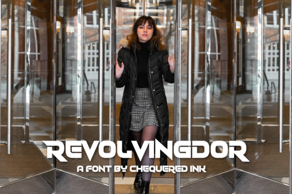 Revolvingdor: A Bold Robotic Display Font for Web