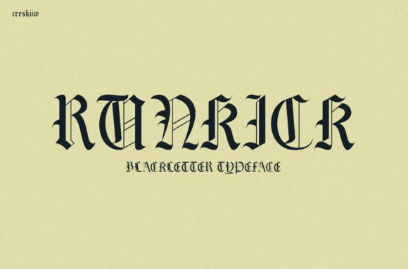 Runkick Font: Bold Blackletter for Campaigns